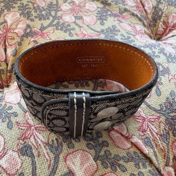 Coach Vintage Signature Monogram Canvas & Leather Cuff - Picture 5 of 6
